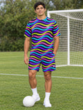 Soccer Violet Volt Wave Rider Men's Sports Jersey - front view