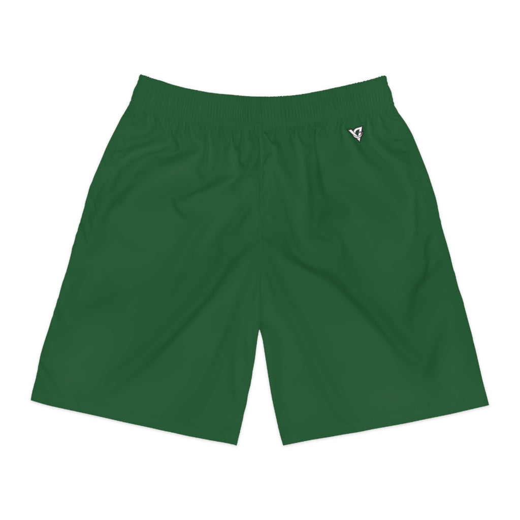 Vantacore Solid Forest Green Men's Athletic Shorts with Pockets