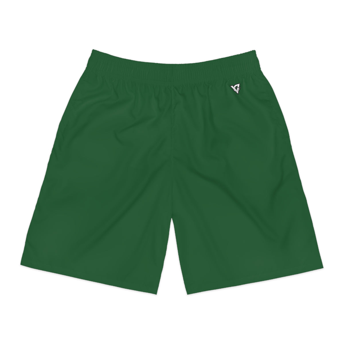 Vantacore Solid Forest Green Men's Athletic Shorts with Pockets