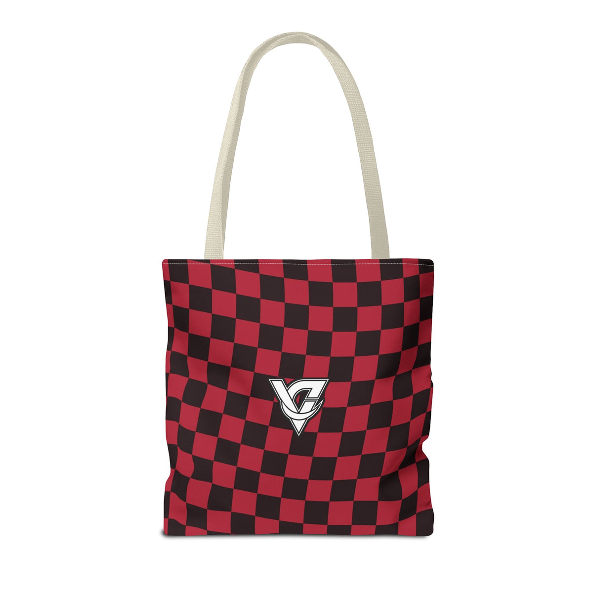 Spiced Wine Warp Check Tote Bag — All-Over Print Gym & Everyday Tote