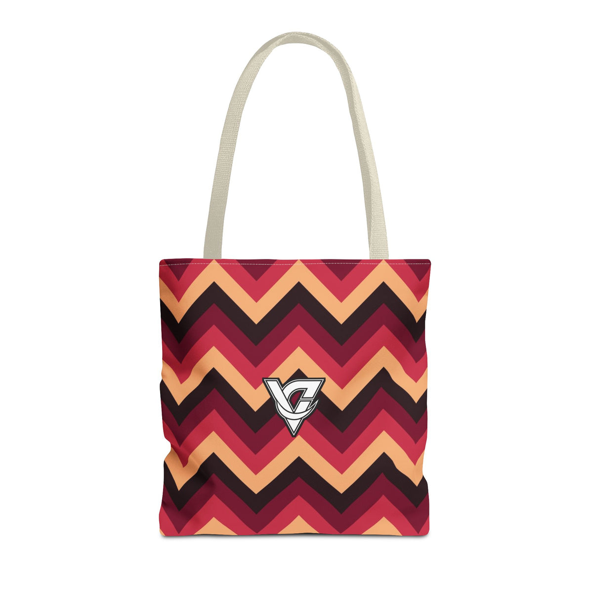 Cranberry Chevron Tote Bag — All-Over Print Gym & Everyday Tote