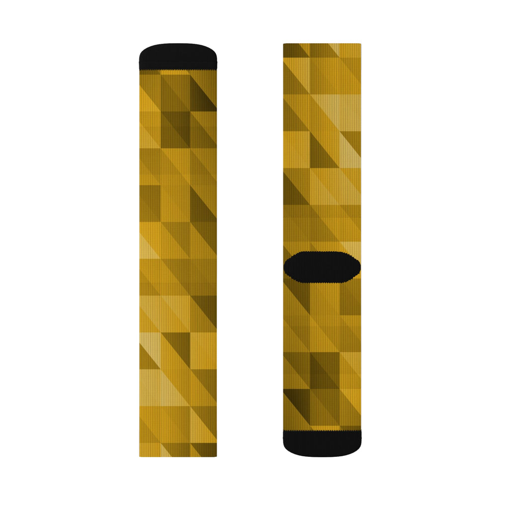 Mustard Low-Poly Athletic Crew Socks