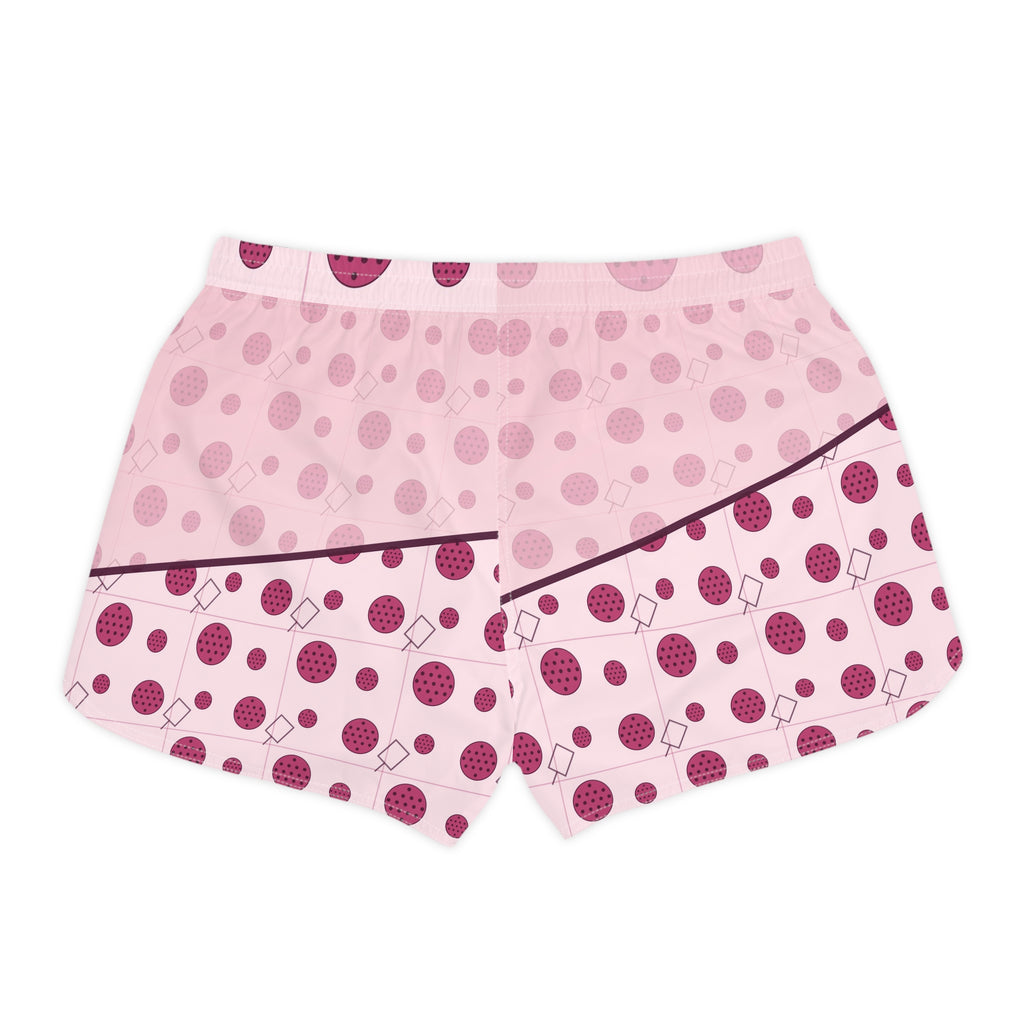 Pickleball Blush Rose Dink Dot Women's Athletic Shorts with Pockets
