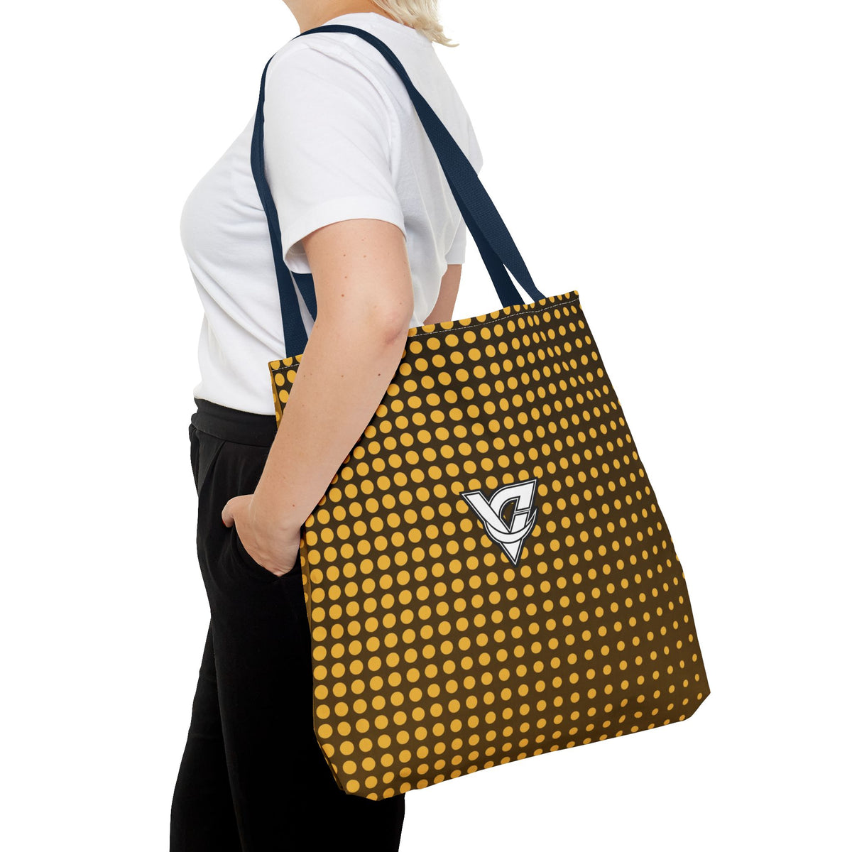 Harvest Gold Halftone Tote Bag — All-Over Print Gym & Everyday Tote