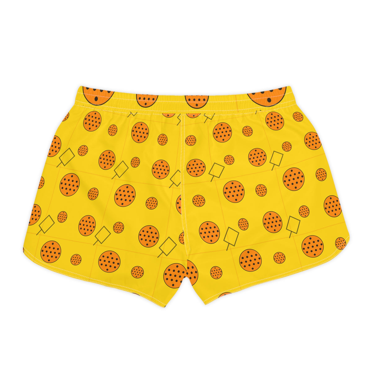 Pickleball Neon Citrus Dink Dot Women's Athletic Shorts with Pockets