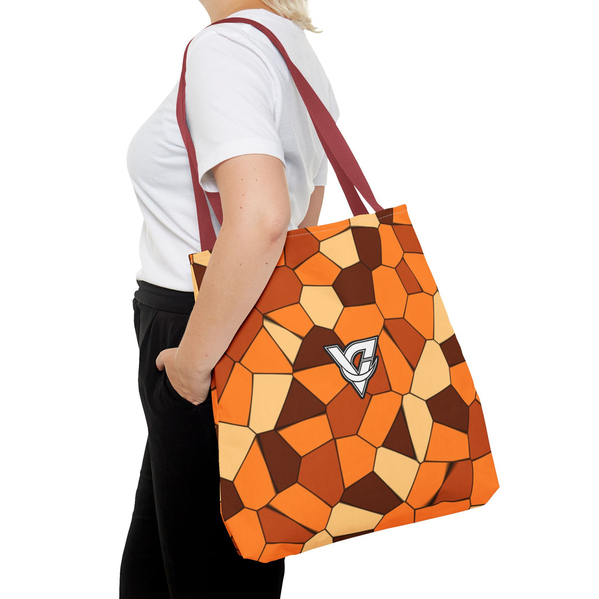 Pumpkin Mosaic Tote Bag — All-Over Print Gym & Everyday Tote