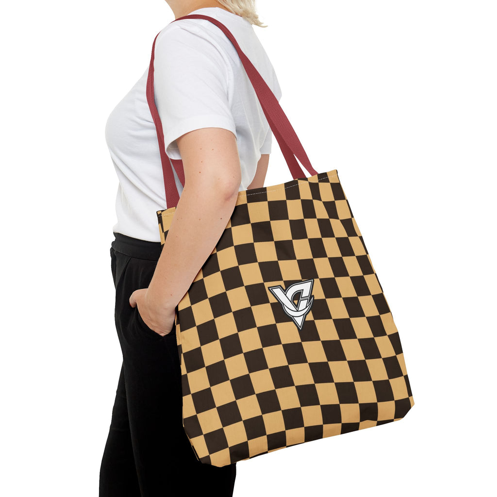Desert Warp Check Tote Bag — All-Over Print Gym & Everyday Tote