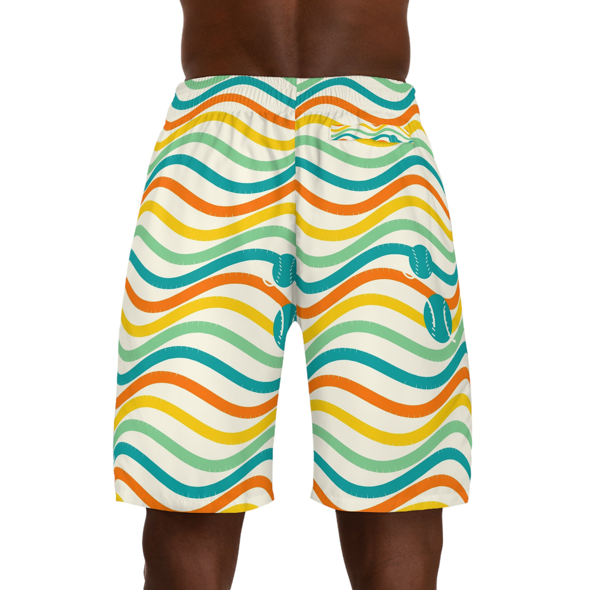 Baseball & Softball Citrus Pop Wave Rider Men's Athletic Shorts with Pockets