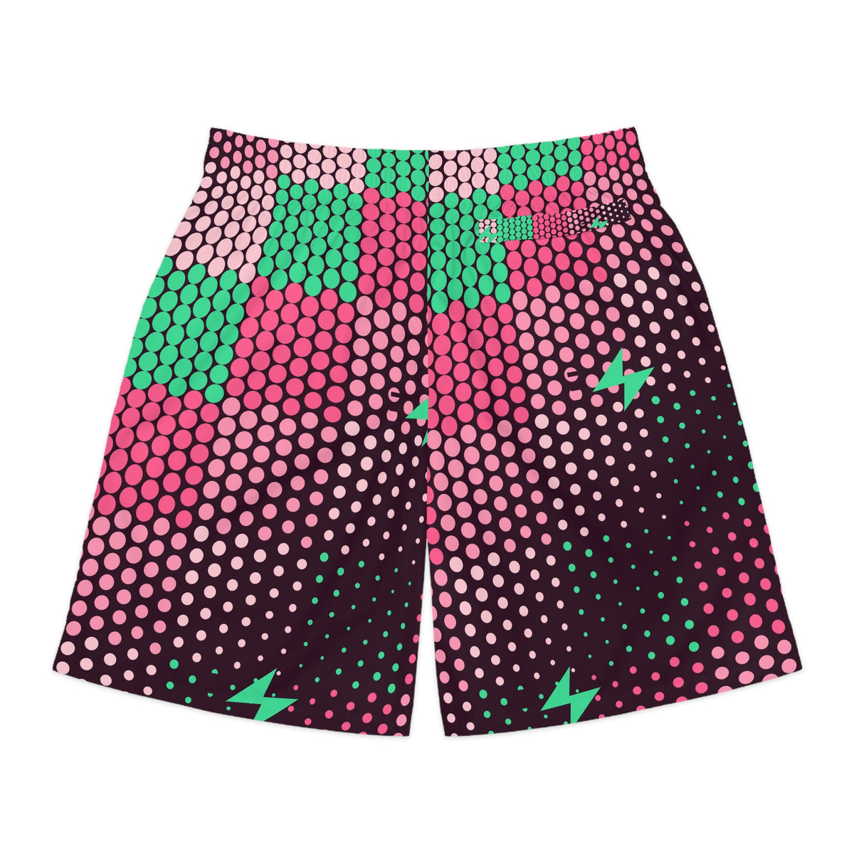 Running Flamingo Fizz Halftone Pulse Men's Athletic Shorts with Pockets