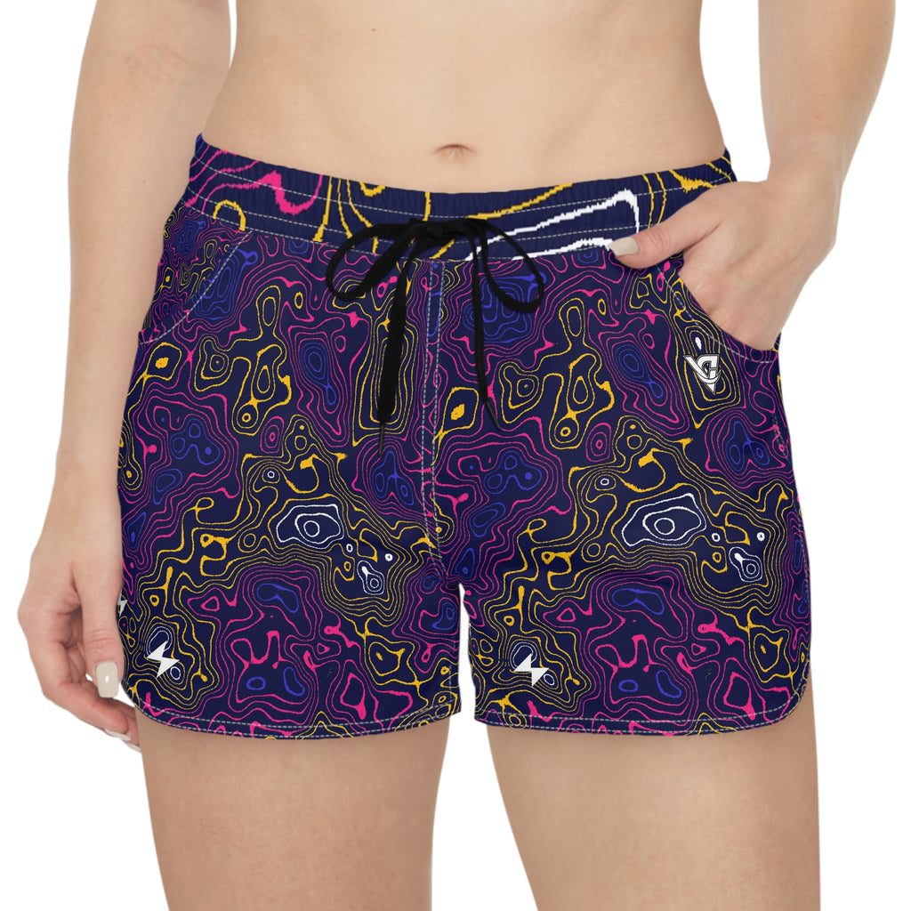 Running Royal Flame Topo Trail Women's Athletic Shorts with Pockets