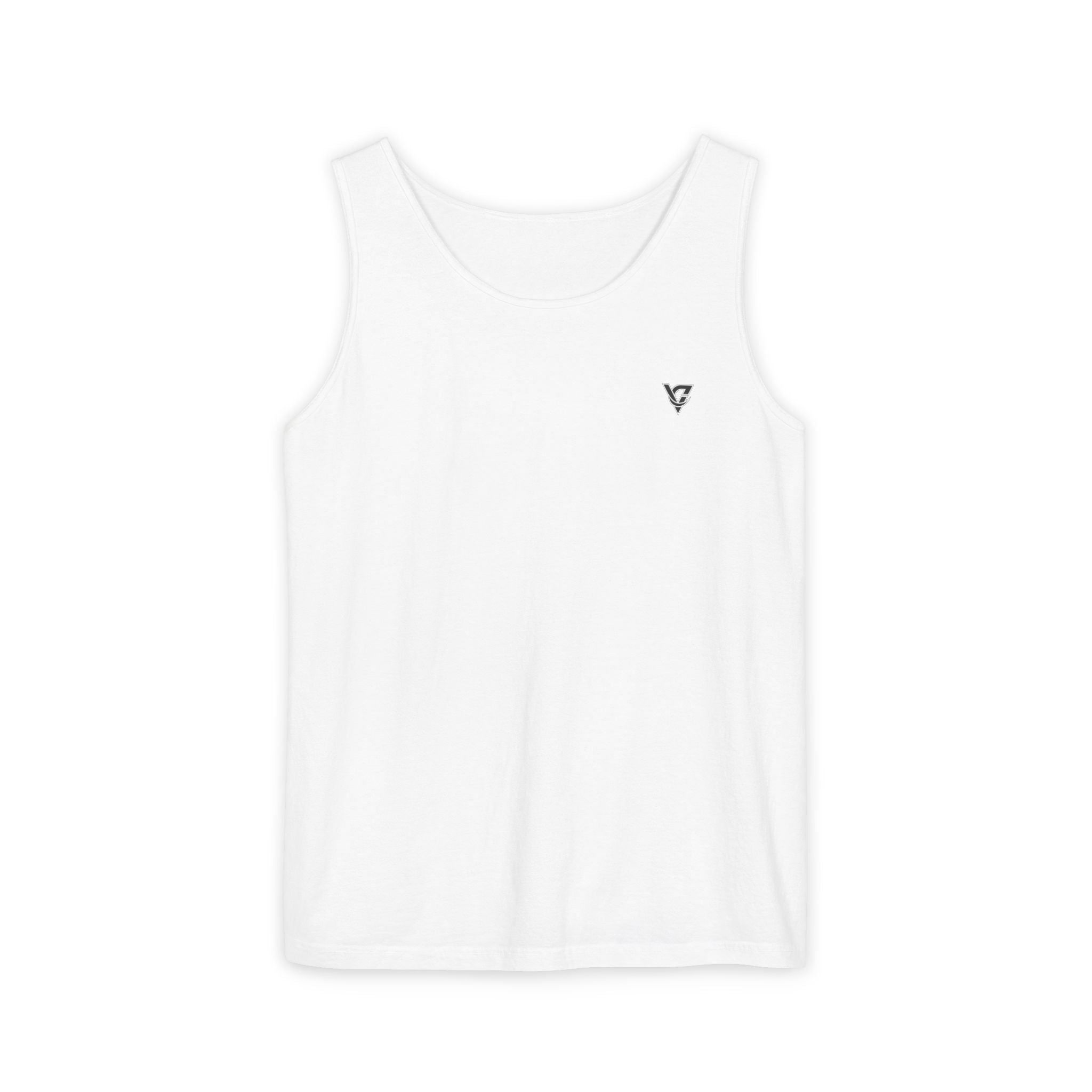 Minimal Geometric Triangle Logo Tank Top | Chest Emblem