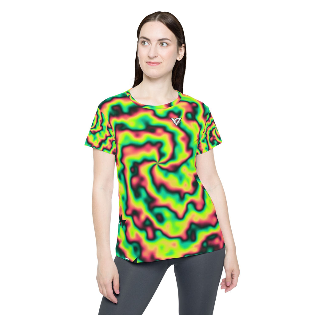 Running Emerald Zest Tie-Dye Spin Women's Sports Jersey