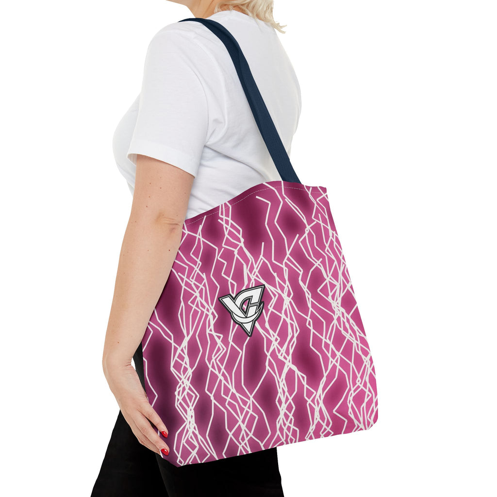 Hot Pink Lightning Tote Bag — All-Over Print Gym & Everyday Tote