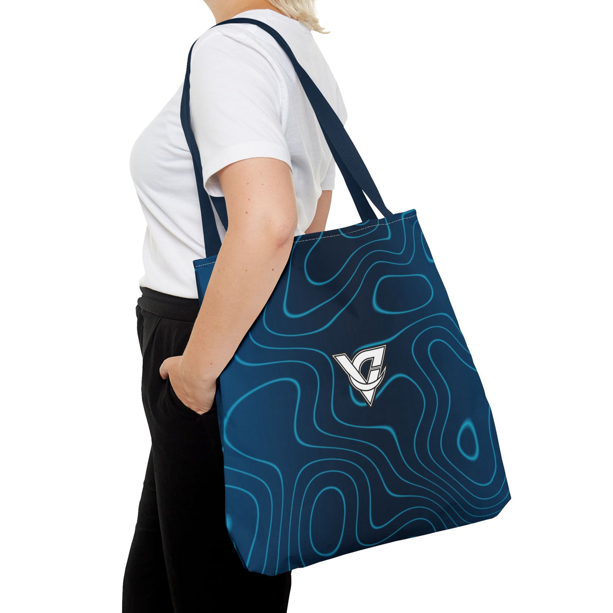Ocean Topo Tote Bag — All-Over Print Gym & Everyday Tote