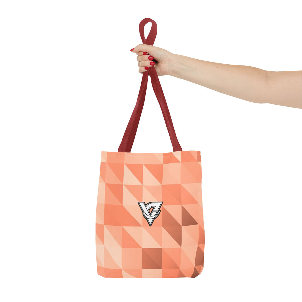 Peach Low-Poly Tote Bag — All-Over Print Gym & Everyday Tote