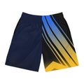 Men's Retro Lightning Blue & Gold Running Jogger Shorts with Pockets — Athletic Performance