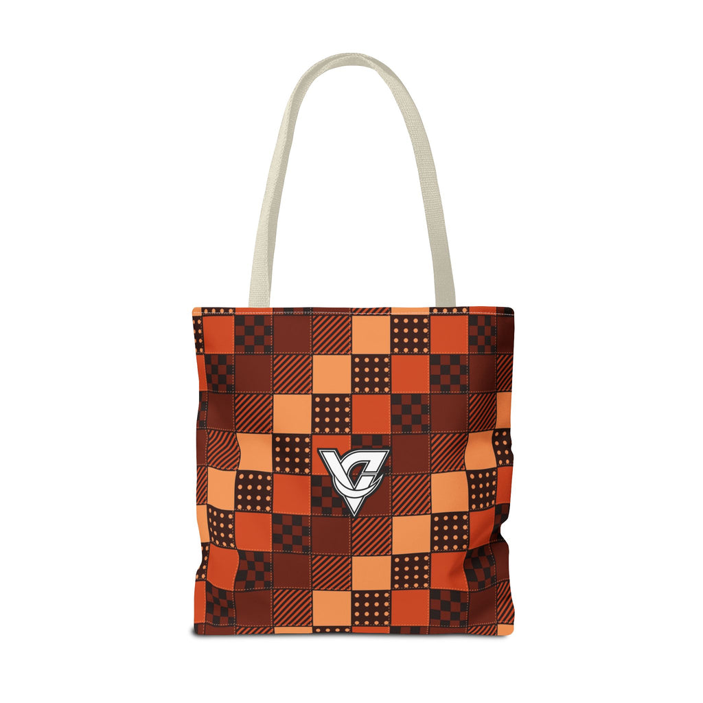 Rust Patchwork Tote Bag — All-Over Print Gym & Everyday Tote