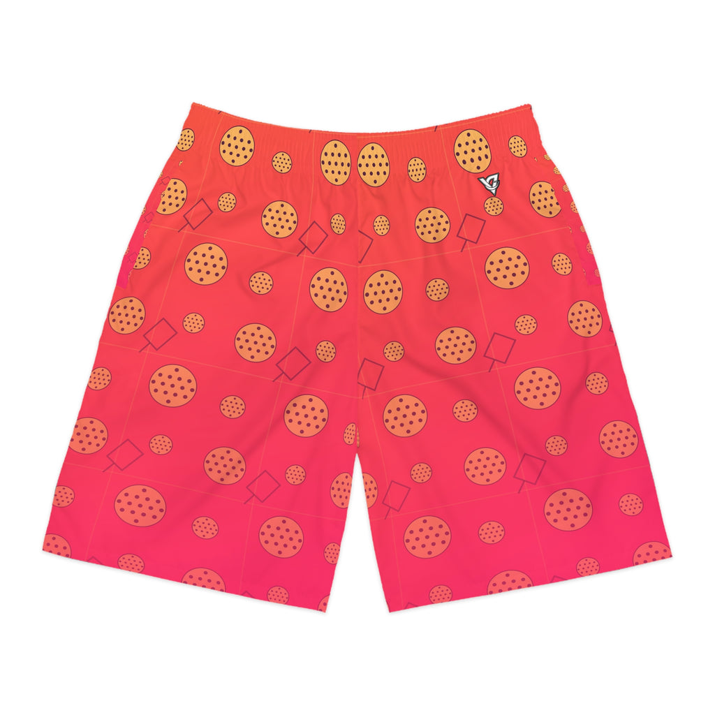 Pickleball Sunset Fade Dink Dot Men's Athletic Shorts with Pockets