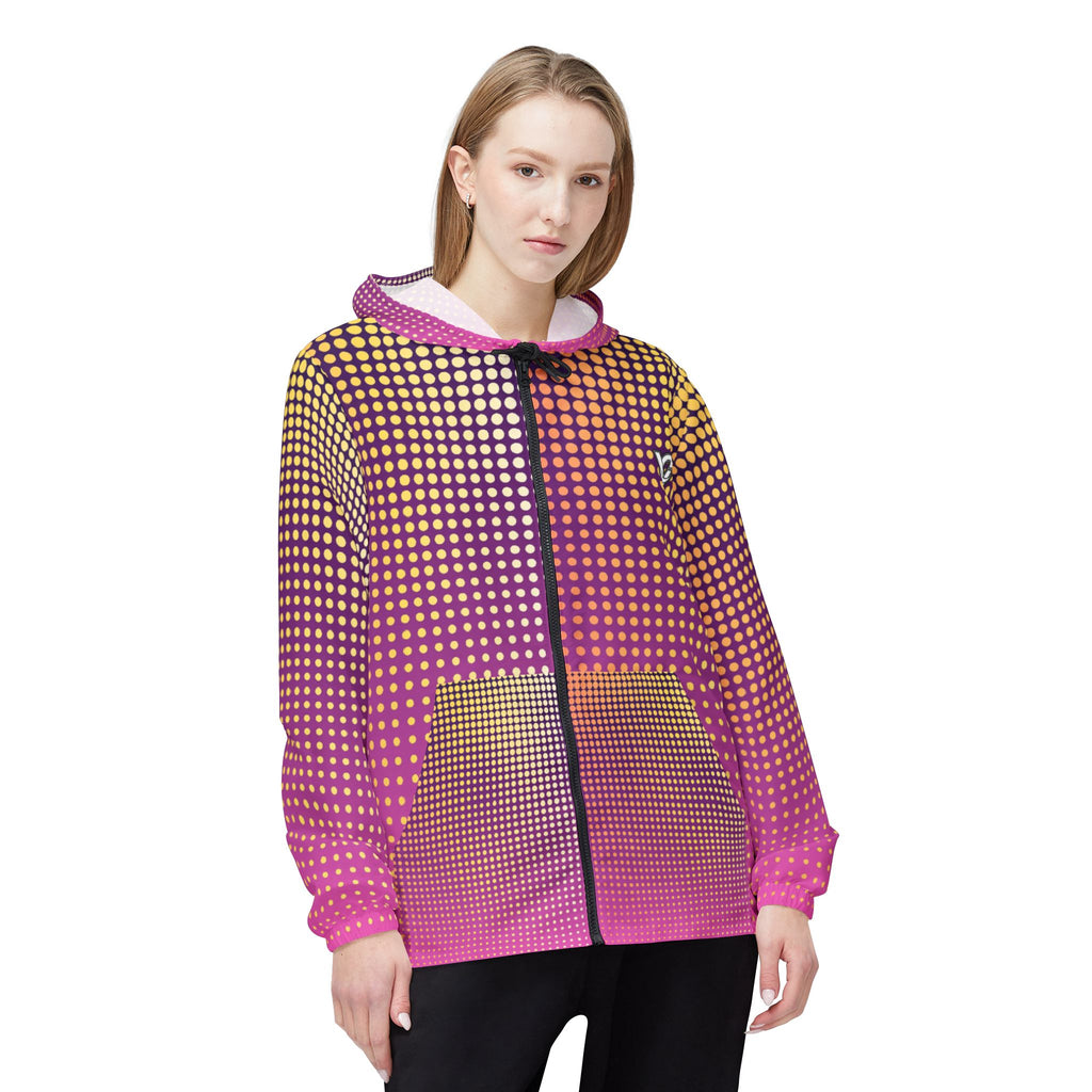 Sunset Halftone Women's Windbreaker Jacket