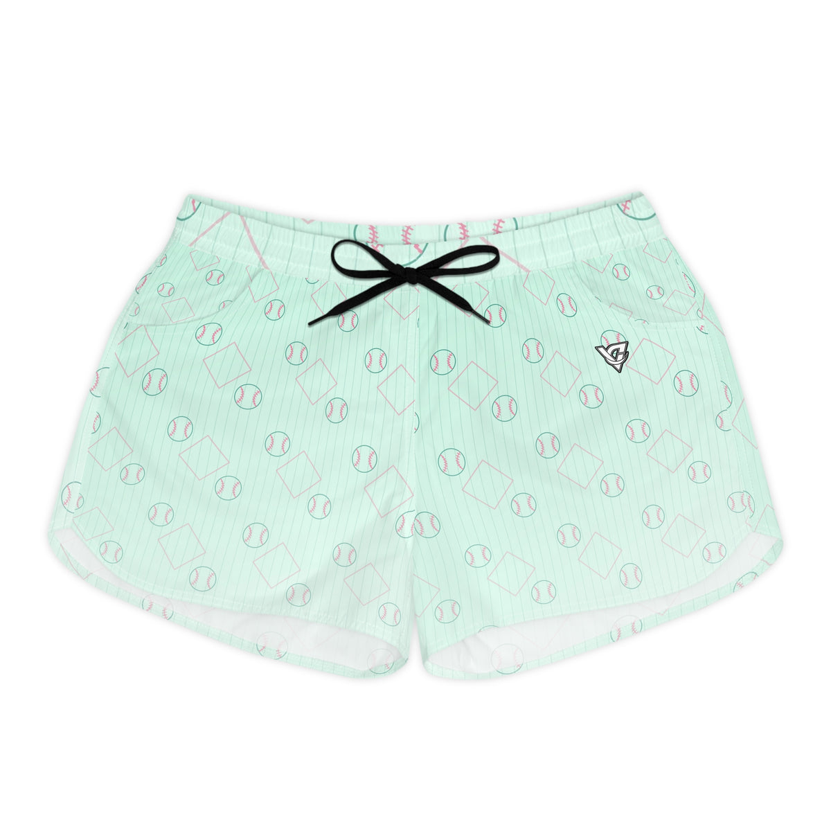 Baseball & Softball Mint Glow Diamond Stitch Women's Athletic Shorts with Pockets