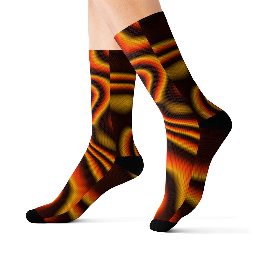 Lava Tie-Dye Athletic Crew Socks