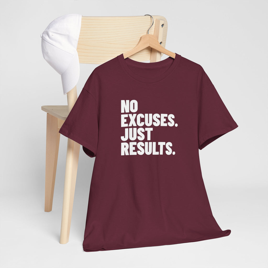 No Excuses Just Results | Motivational Fitness T-Shirt