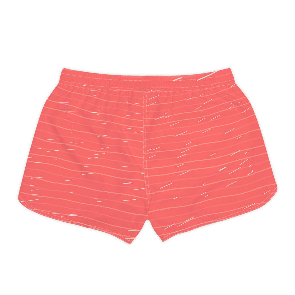 Running Hot Coral Pace Lanes Women's Athletic Shorts with Pockets