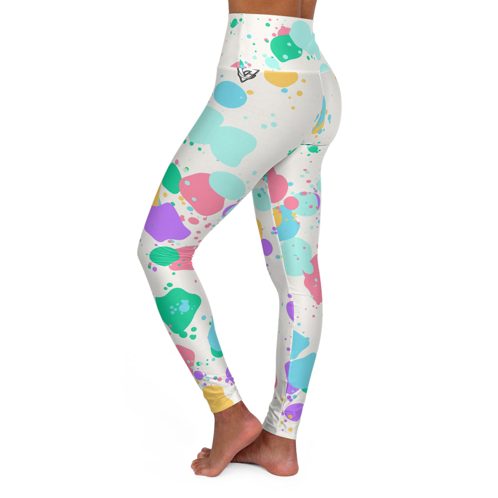 Pastel Splatter High-Waisted Yoga Leggings