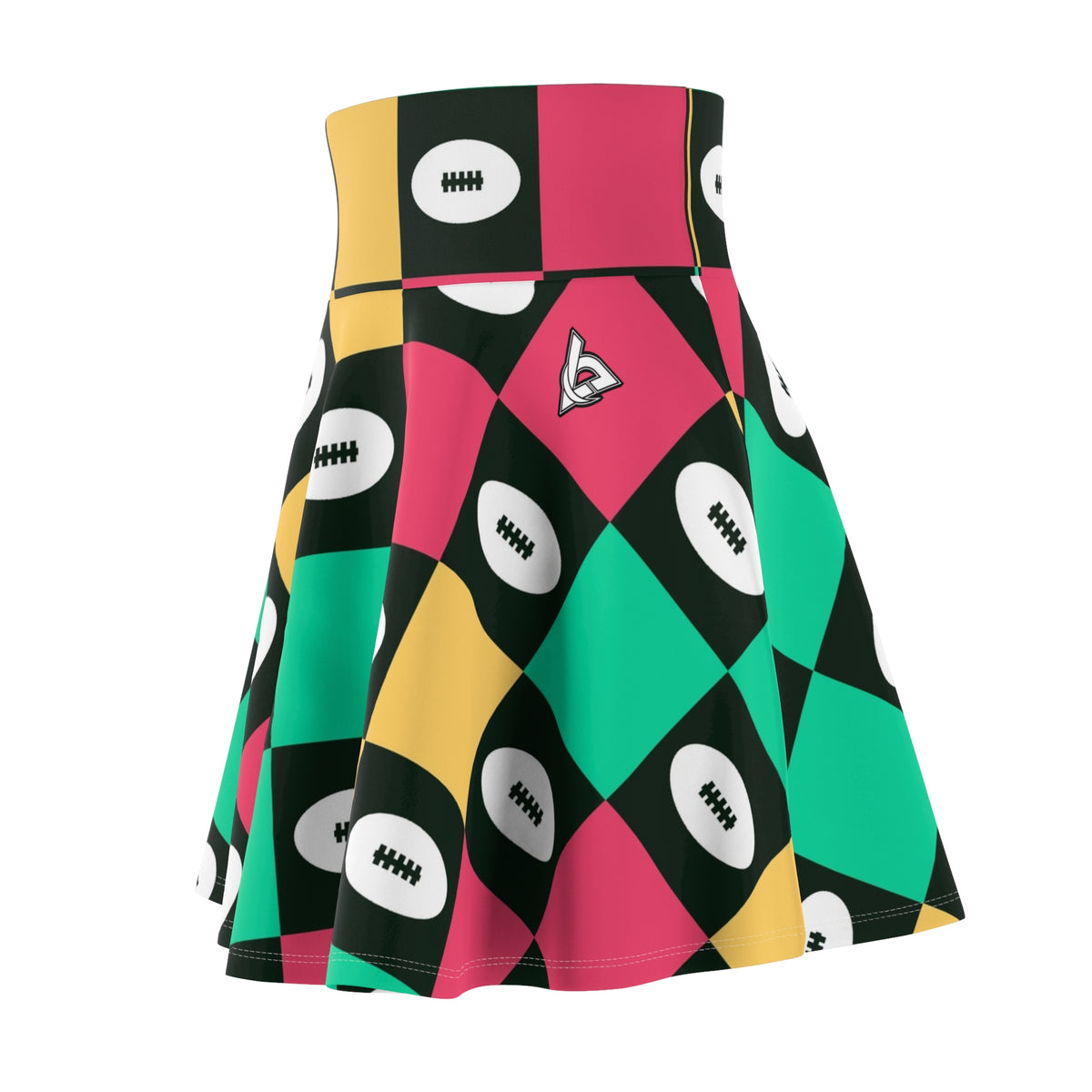 Football Watermelon Checker Drive Women's Athletic Skater Skirt