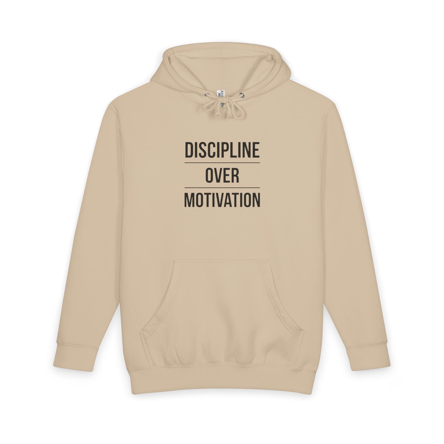 Discipline Over Motivation Hoodie — Minimal Motivational Pullover