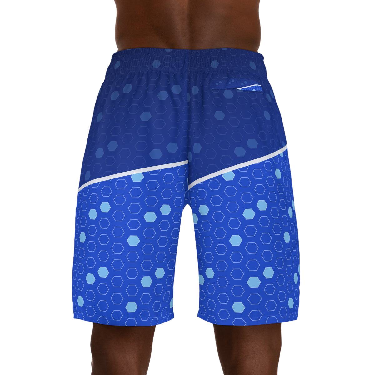 Soccer Royal Ice Hex Pitch Men's Athletic Shorts with Pockets