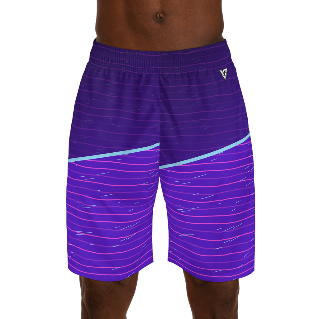 Running Ultra Violet Pace Lanes Men's Athletic Shorts with Pockets