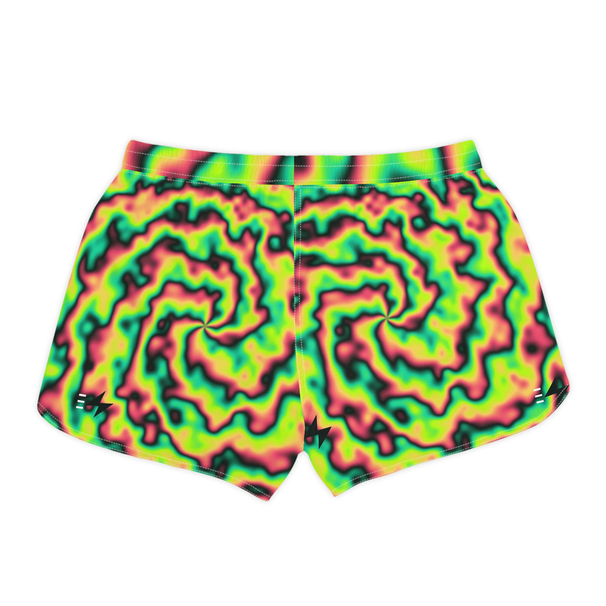 Running Emerald Zest Tie-Dye Spin Women's Athletic Shorts with Pockets