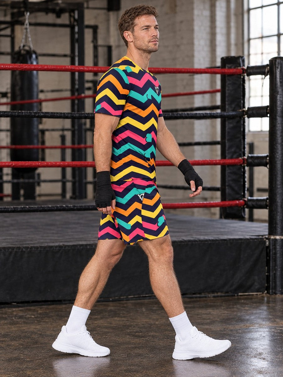 Combat Sports Electric Mango Chevron Rush Men's Sports Jersey - side view