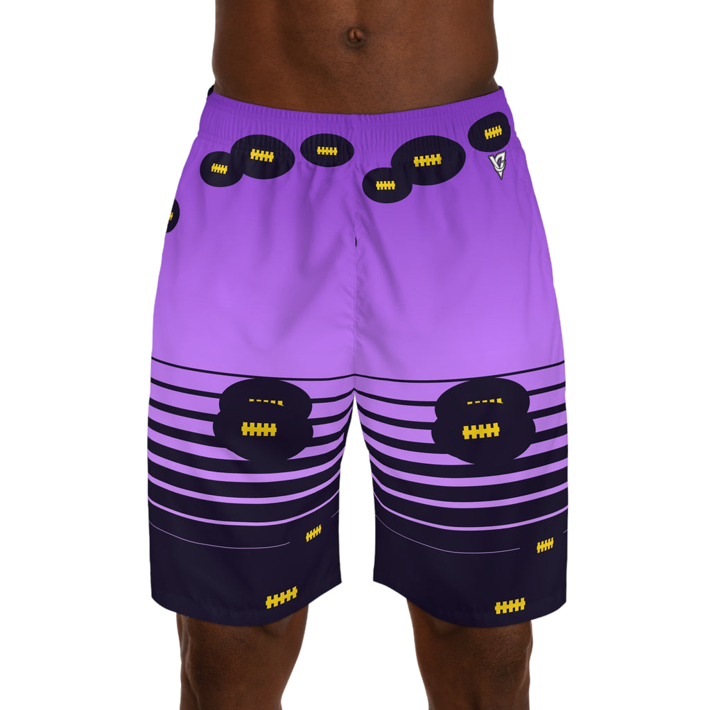 Football Ultra Grape Horizon Fade Men's Athletic Shorts with Pockets