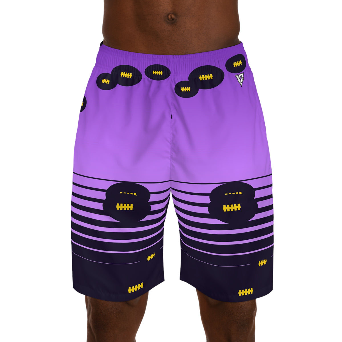 Football Ultra Grape Horizon Fade Men's Athletic Shorts with Pockets