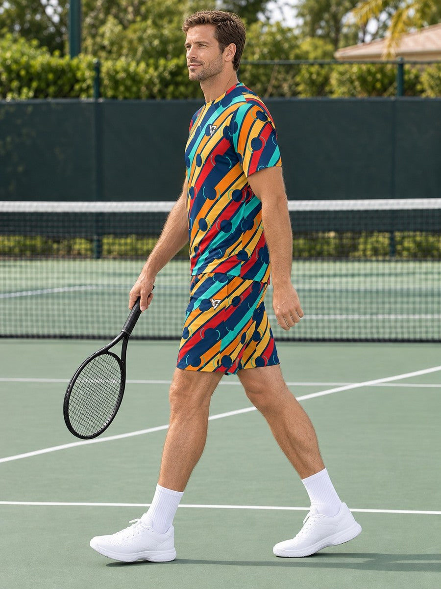 Tennis Tropic Heat Stripe Surge Men's Sports Jersey - side view