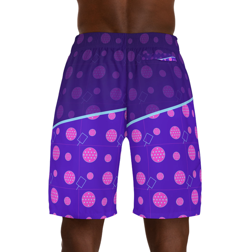 Pickleball Ultra Violet Dink Dot Men's Athletic Shorts with Pockets