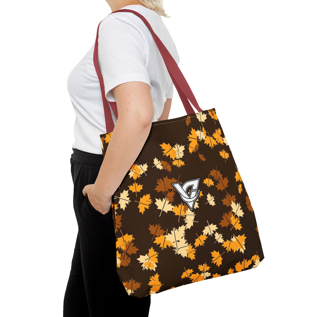 Amber Falling Leaves Tote Bag — All-Over Print Gym & Everyday Tote