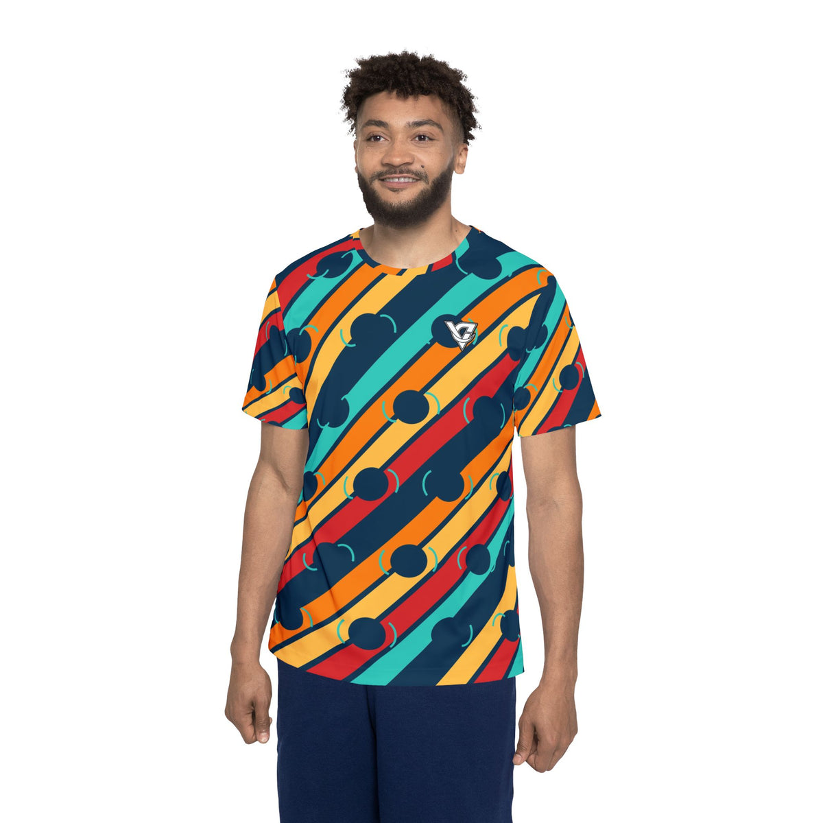 Tennis Tropic Heat Stripe Surge Men's Sports Jersey