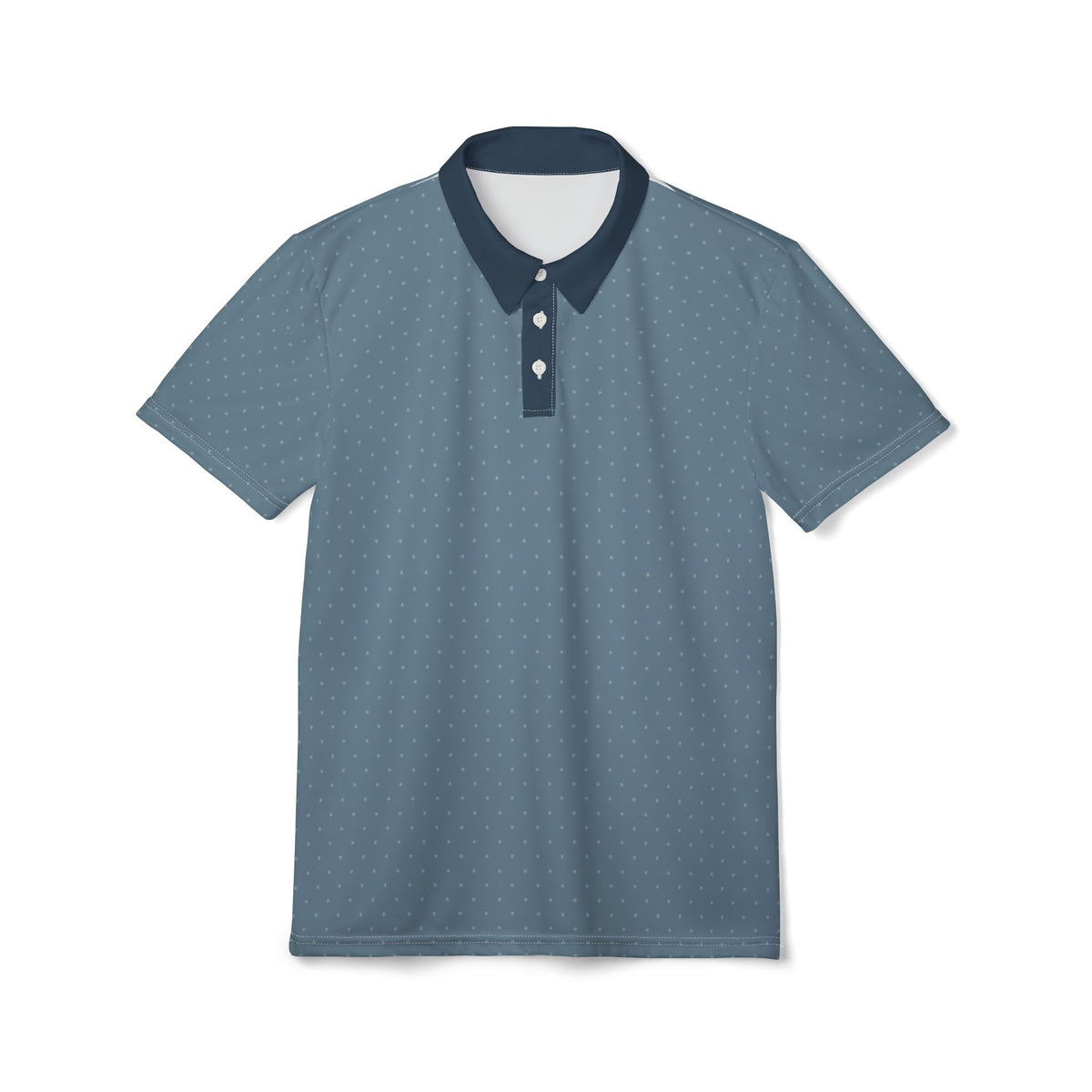 Blue Microdot Polo Shirt - Men's Casual Button-Up