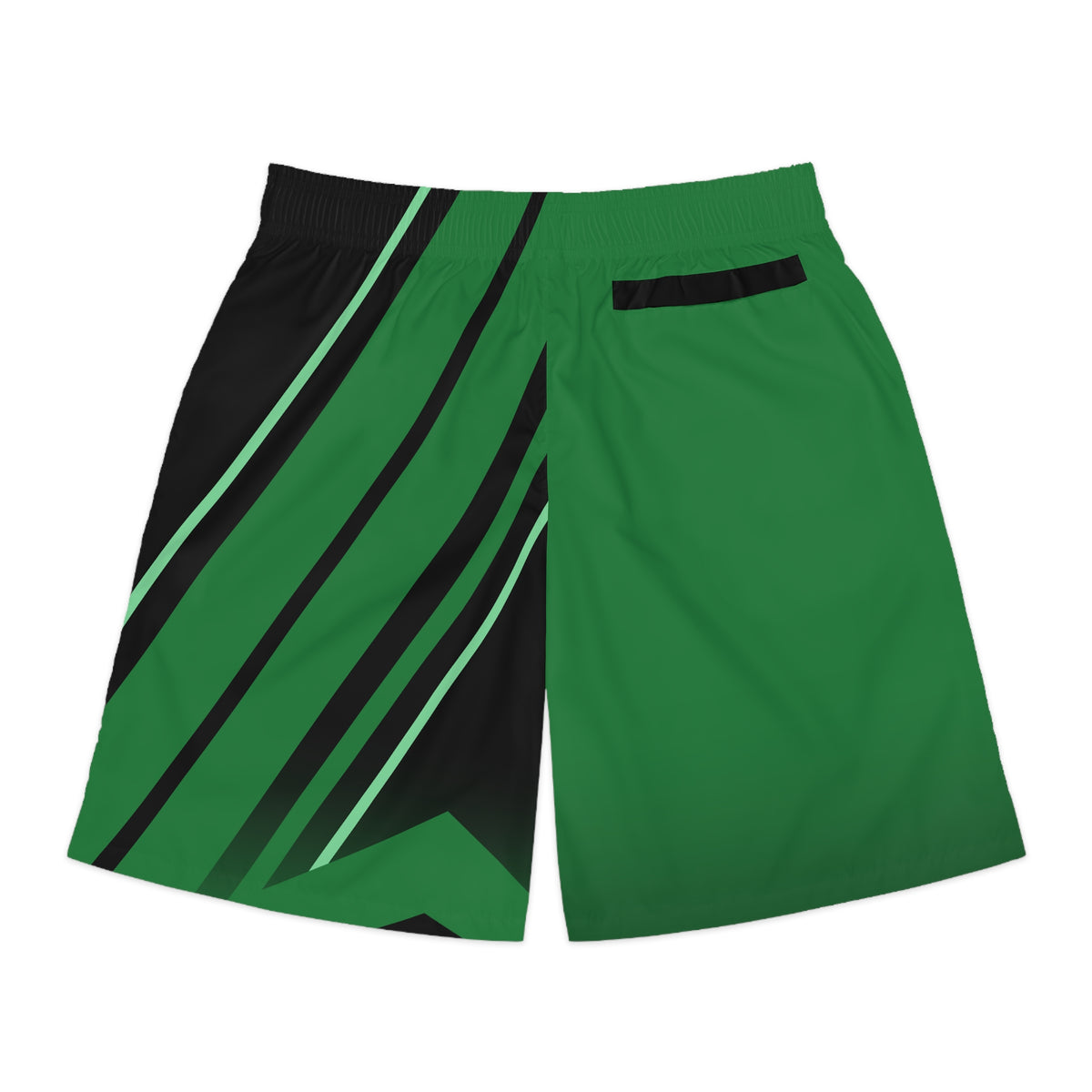 Men's Forest Green & Black Running Jogger Shorts with Pockets — Athletic Performance