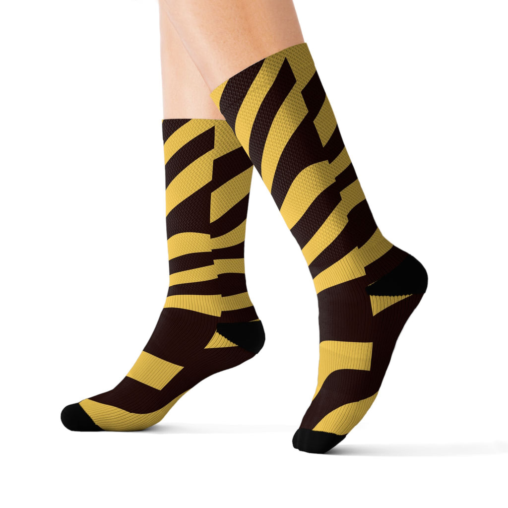 Sunset Orchard Zebra Athletic Crew Socks