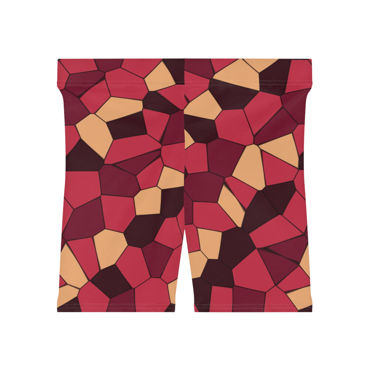 Cranberry Mosaic Women's Biker Shorts — High-Waist Workout Shorts