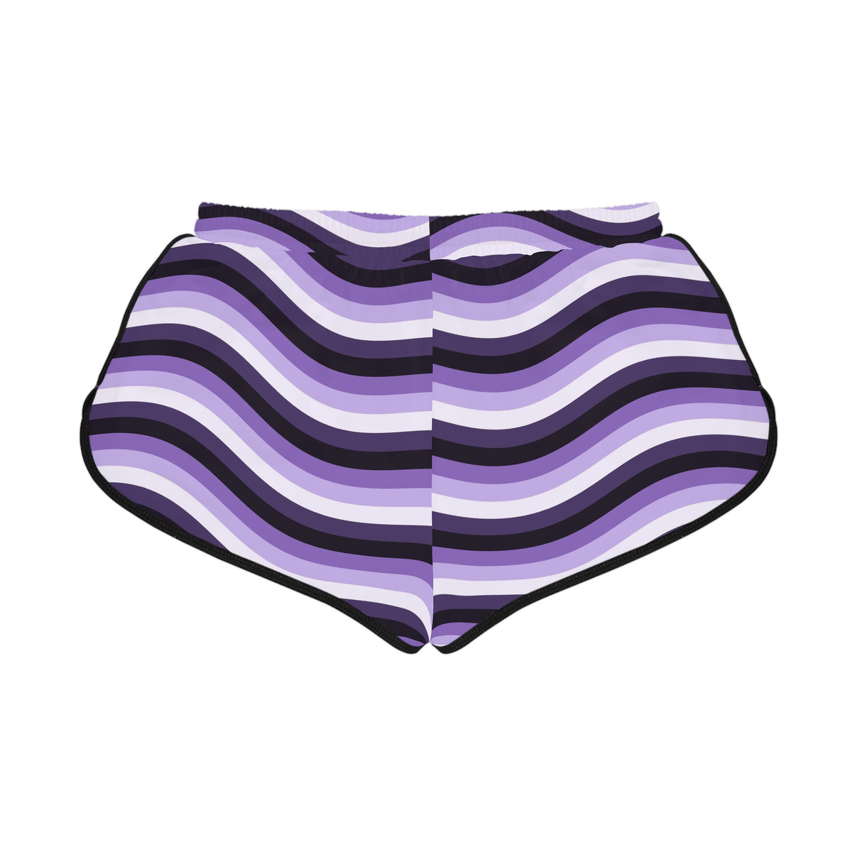 Women's Lilac Wave Relaxed Shorts — All-Over Print Running & Workout Shorts