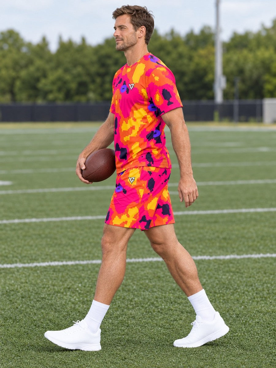 Football Berry Blast Pixel Camo Men's Sports Jersey - side view