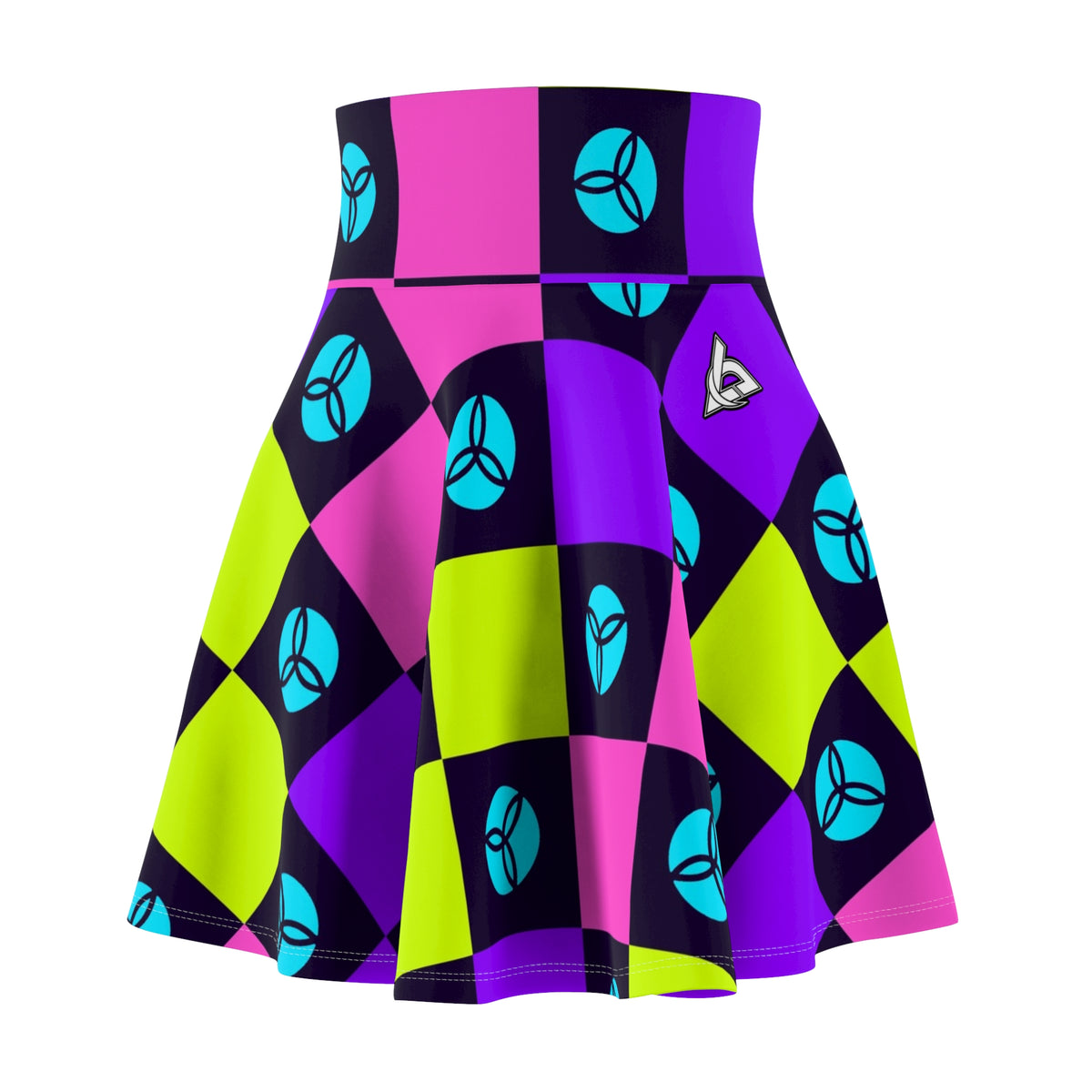 Volleyball Violet Volt Checker Drive Women's Athletic Skater Skirt