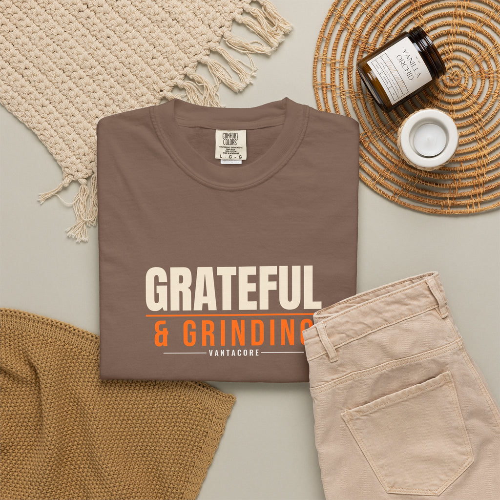Grateful & Grinding | Women's Garment-Dyed Graphic Tee