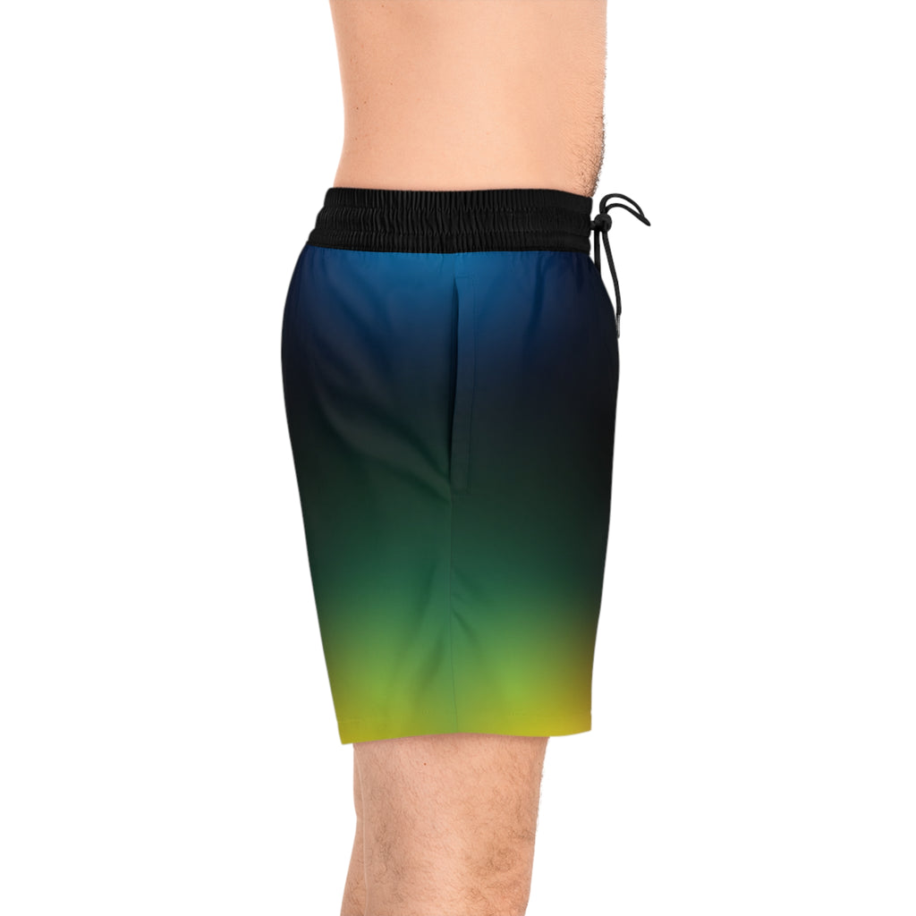 Men's Abstract Neon Gradient Jogger Athletic Shorts – No Pockets