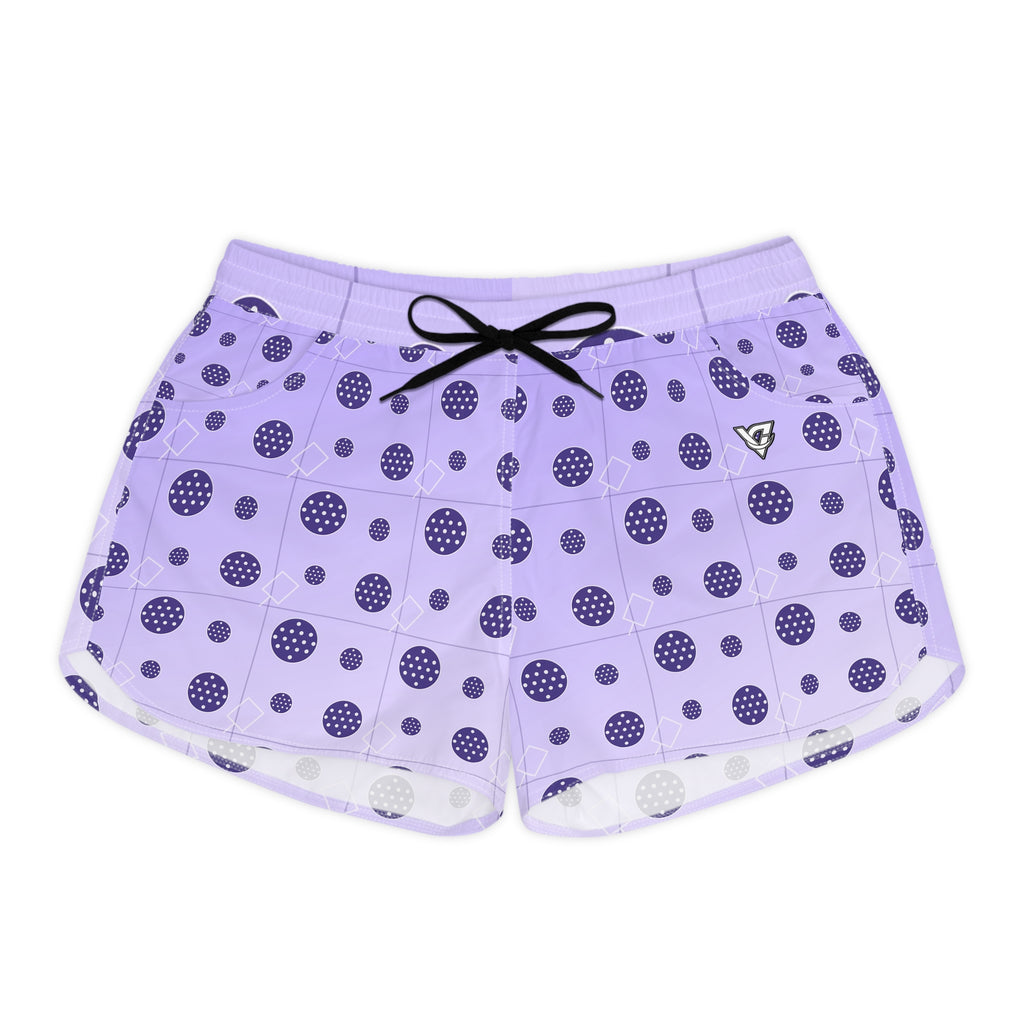 Pickleball Lavender Mist Dink Dot Women's Athletic Shorts with Pockets